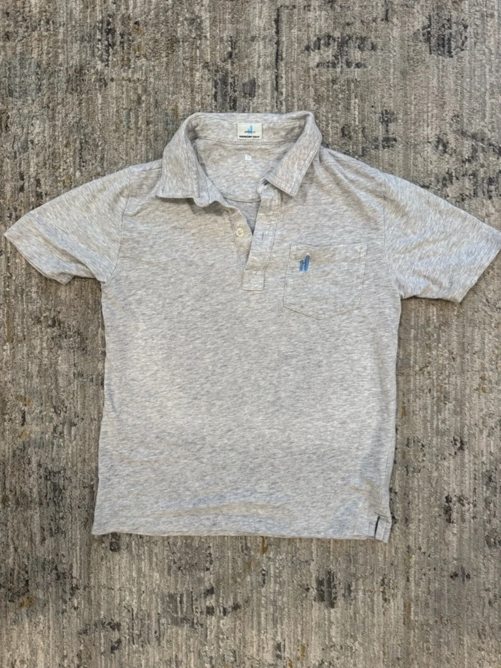 Johnnie O Gray Polo Shirt with Pocket Boys Size 8